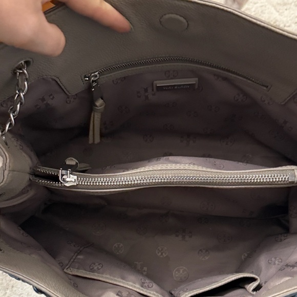 Tory Burch Taupe Britten Triple Compartment Tote - Picture 10 of 13